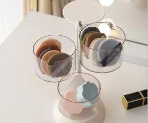 Makeup Sponge Holder with Dustproof Rotating Rack