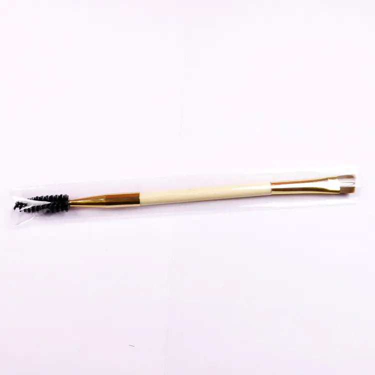 Double-Ended Bamboo Eyebrow Brush with Comb