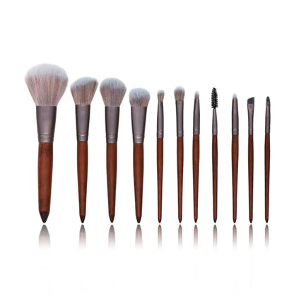 11 Color Microfiber Makeup Brush Set with Foundation Tools & Brush Purse
