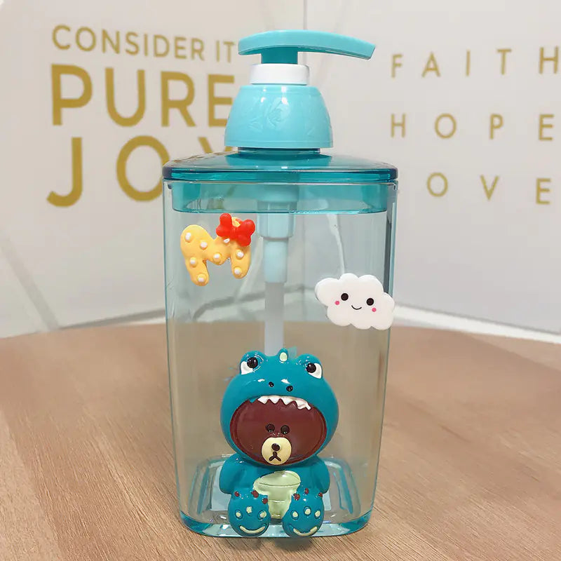 Cute Cartoon Shampoo and Liquid Soap Dispenser Bottle