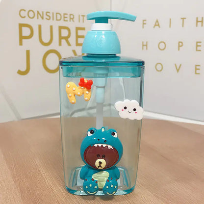 Cute Cartoon Shampoo and Liquid Soap Dispenser Bottle