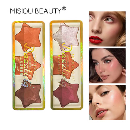 3-Color Highlighter Contour Powder with Star Design
