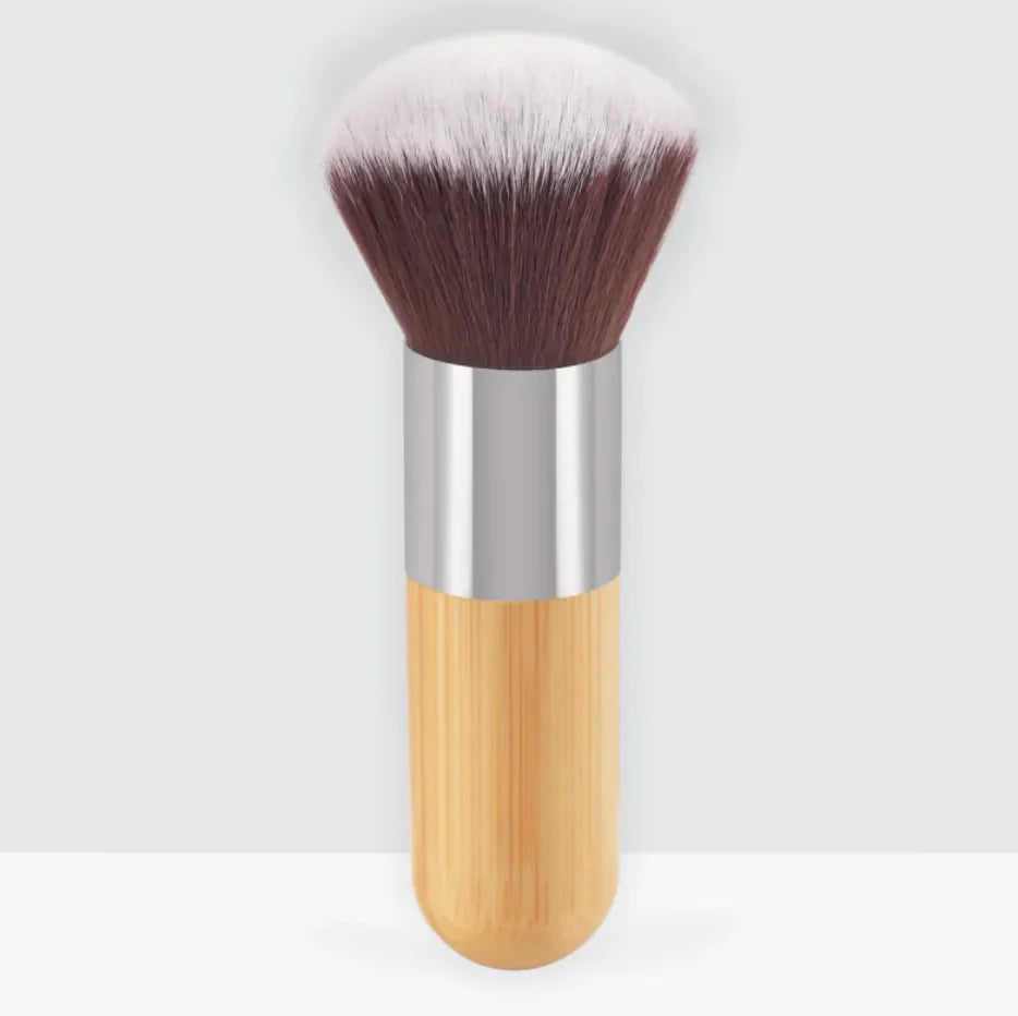 Women's Flat Makeup Brush with Bamboo Handle
