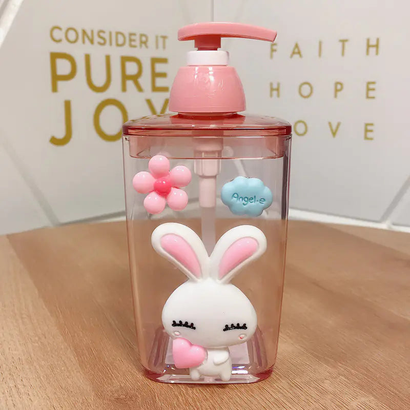 Cute Cartoon Shampoo and Liquid Soap Dispenser Bottle