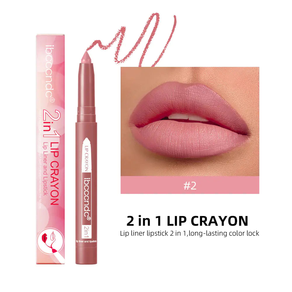 Long Lasting Waterproof Matte Lip Liner Duo
