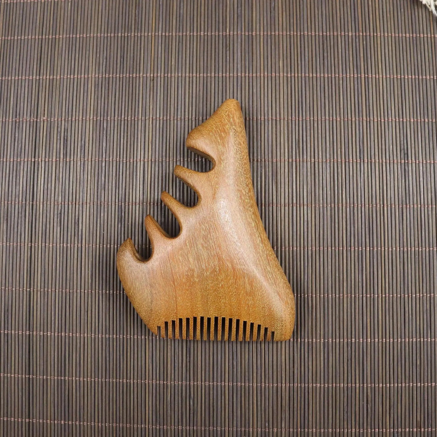 Handmade Golden Sandalwood Scalp Massager Comb