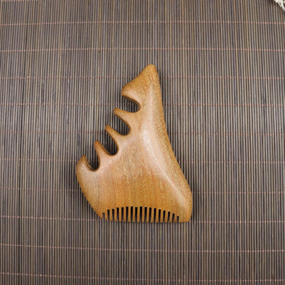 Handmade Golden Sandalwood Scalp Massager Comb