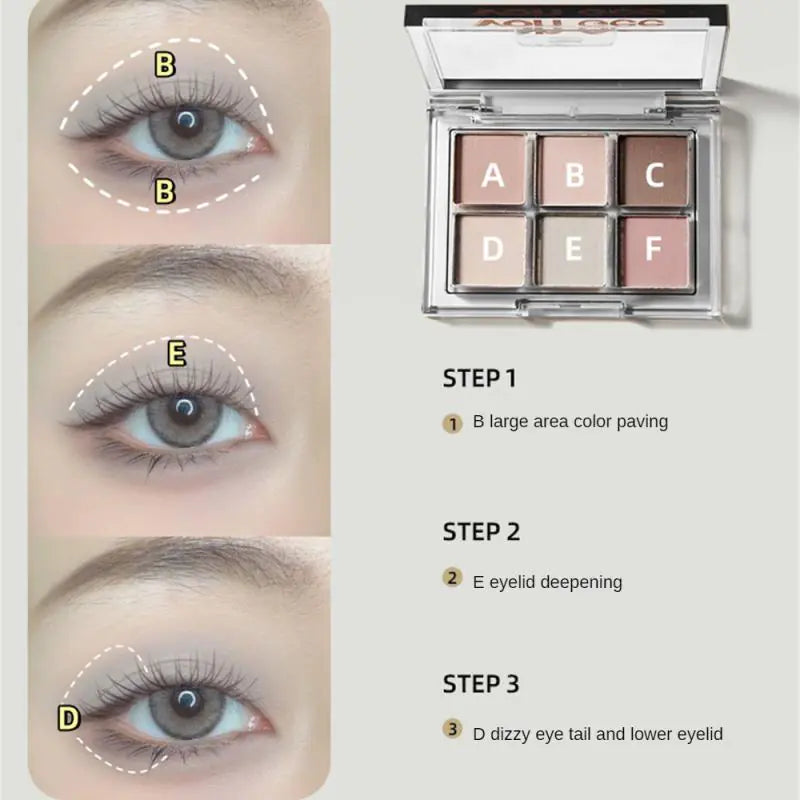 Six-Color Matte and Pearl Eyeshadow Palette