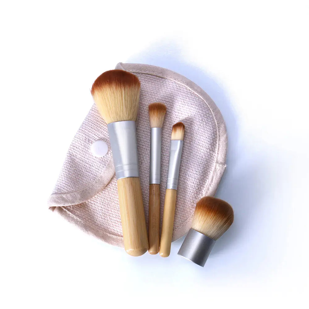 Bamboo Handle Makeup Brush Set of 4