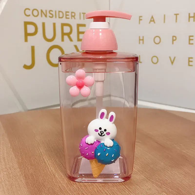 Cute Cartoon Shampoo and Liquid Soap Dispenser Bottle