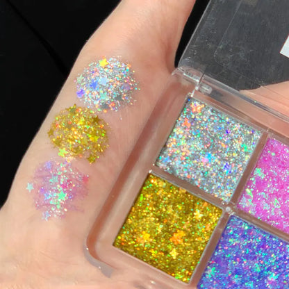 4 Color Matte Eyeshadow Palette with Glitter Pigment