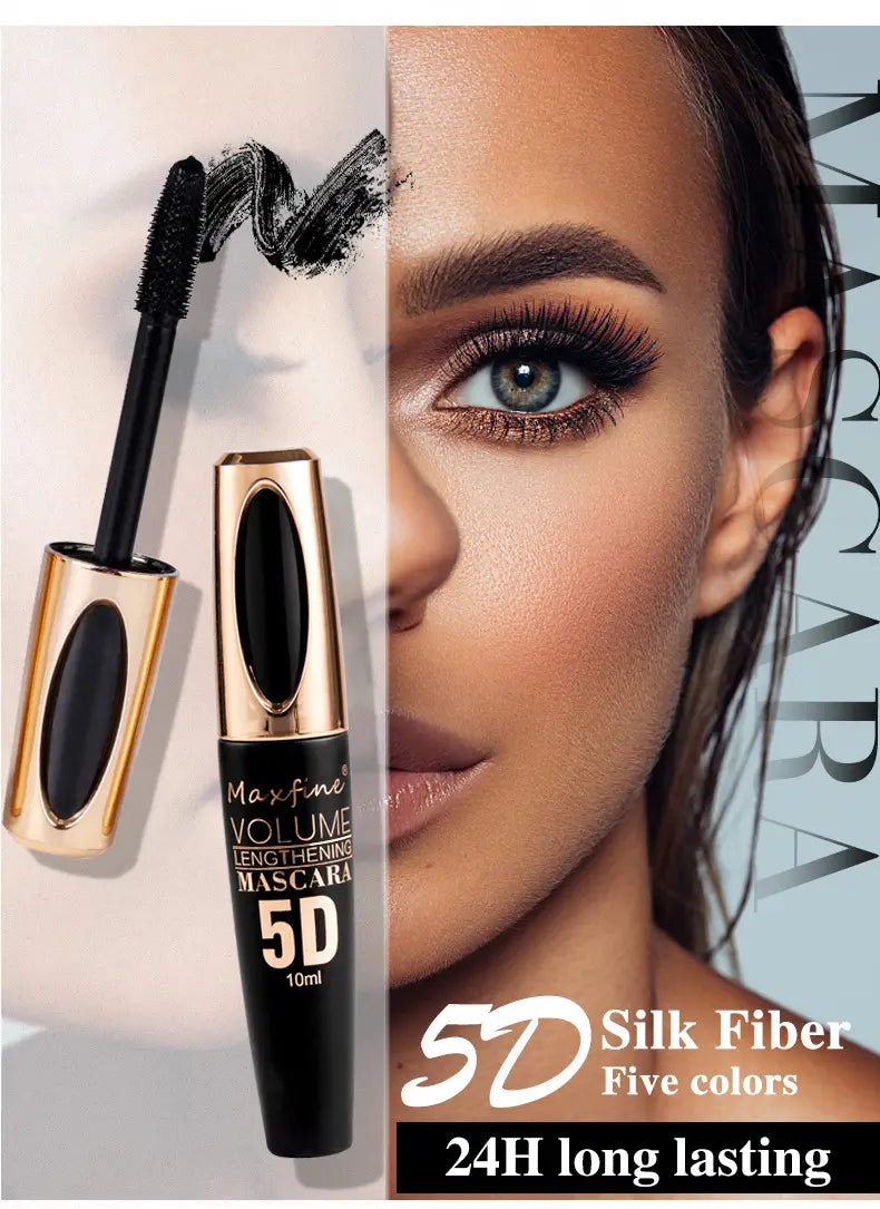 MAXFINE 5D Silk Fiber Mascara for Volume & Length