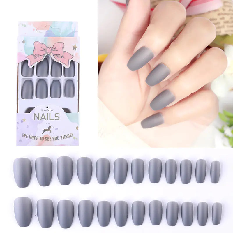 Ballet Red Matte Press-On Nails with Adhesive Gel
