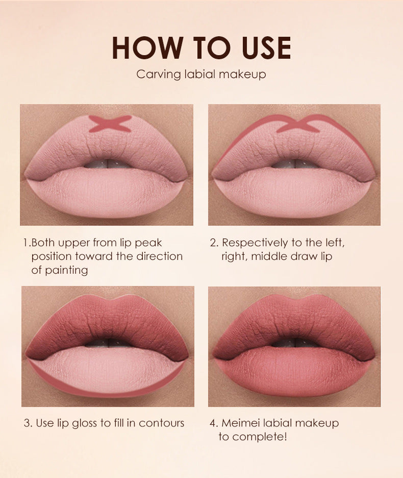 Matte Lip Gloss Set with No-Stain Lip Liner