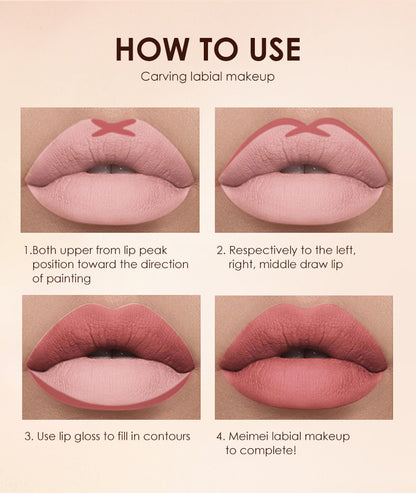 Matte Lip Gloss Set with No-Stain Lip Liner