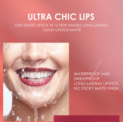 Matte Lip Gloss Set with No-Stain Lip Liner
