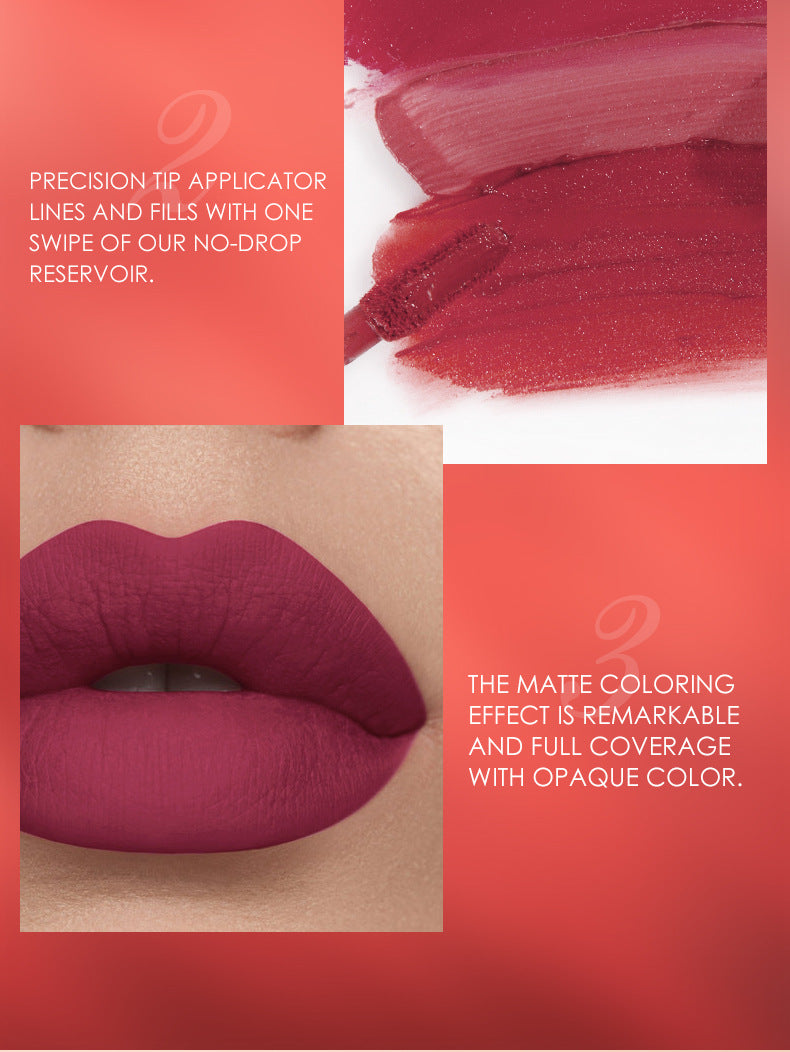 Matte Lip Gloss Set with No-Stain Lip Liner