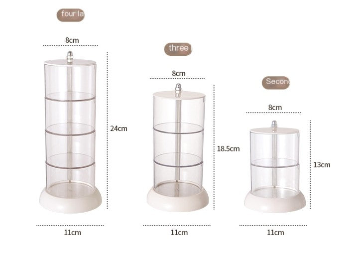 Makeup Sponge Holder with Dustproof Rotating Rack