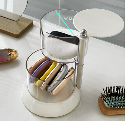 Makeup Sponge Holder with Dustproof Rotating Rack