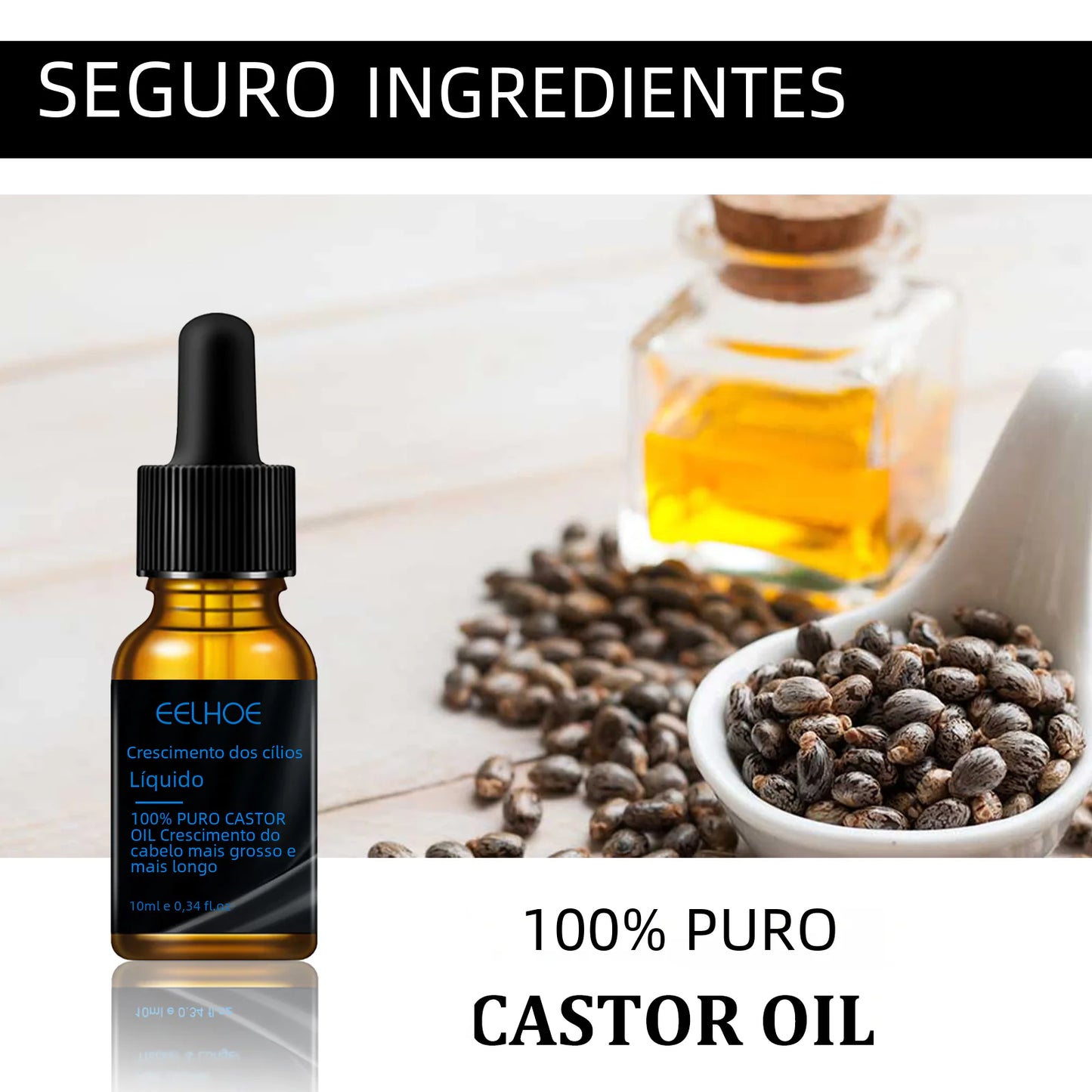 EELHOE Castor Oil Mascara for Naturally Lush Lashes