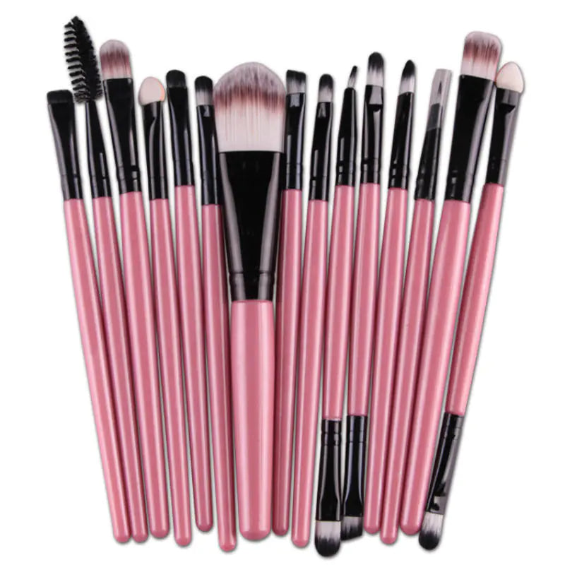 15-Piece Champagne Color Makeup Brush Set