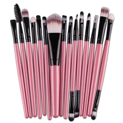 15-Piece Champagne Color Makeup Brush Set