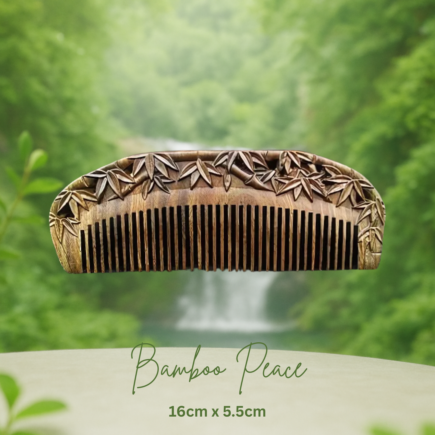 Hand-Carved Green Sandalwood Comb without Handle