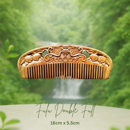 Hand-Carved Green Sandalwood Comb without Handle