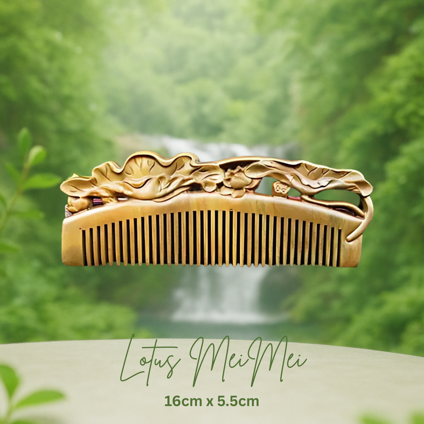 Hand-Carved Green Sandalwood Comb without Handle