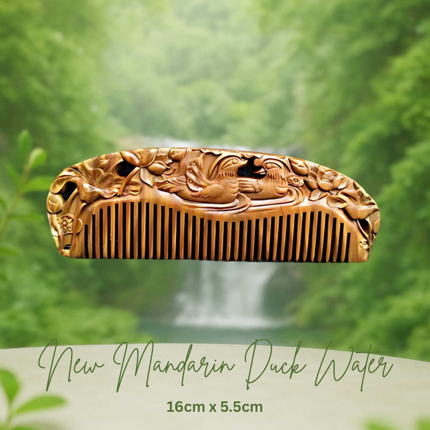 Hand-Carved Green Sandalwood Comb without Handle