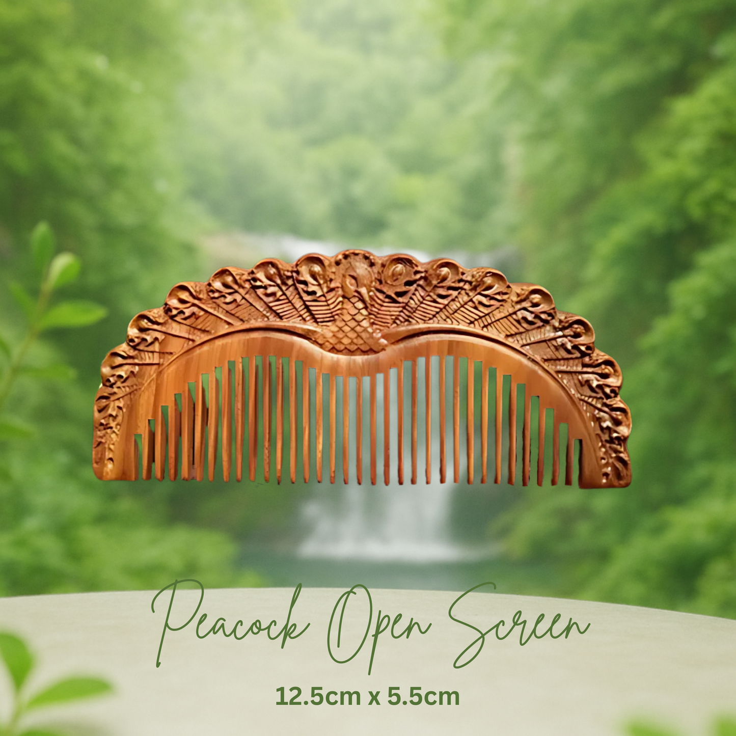 Hand-Carved Green Sandalwood Comb without Handle