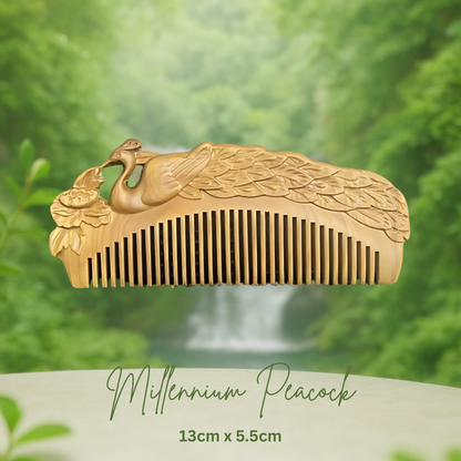 Hand-Carved Green Sandalwood Comb without Handle