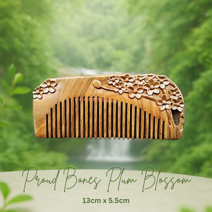 Hand-Carved Green Sandalwood Comb without Handle