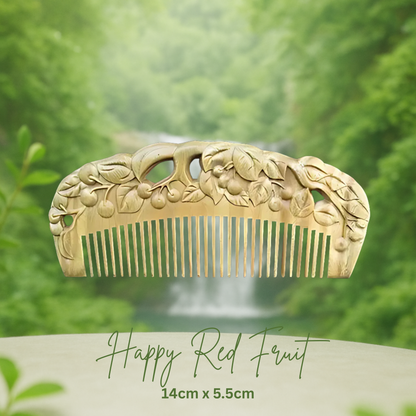 Hand-Carved Green Sandalwood Comb without Handle