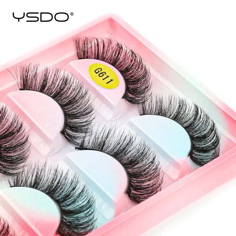 3D Imitation Mink Hair False Eyelashes - 5 Pairs