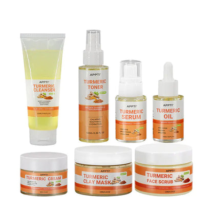 Turmeric Skincare Range: Toner, Cream, Serum, Mask, Scrub