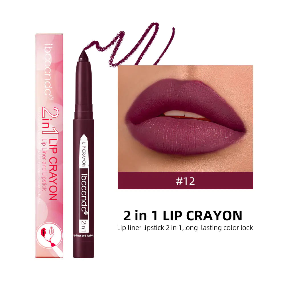 Long Lasting Waterproof Matte Lip Liner Duo