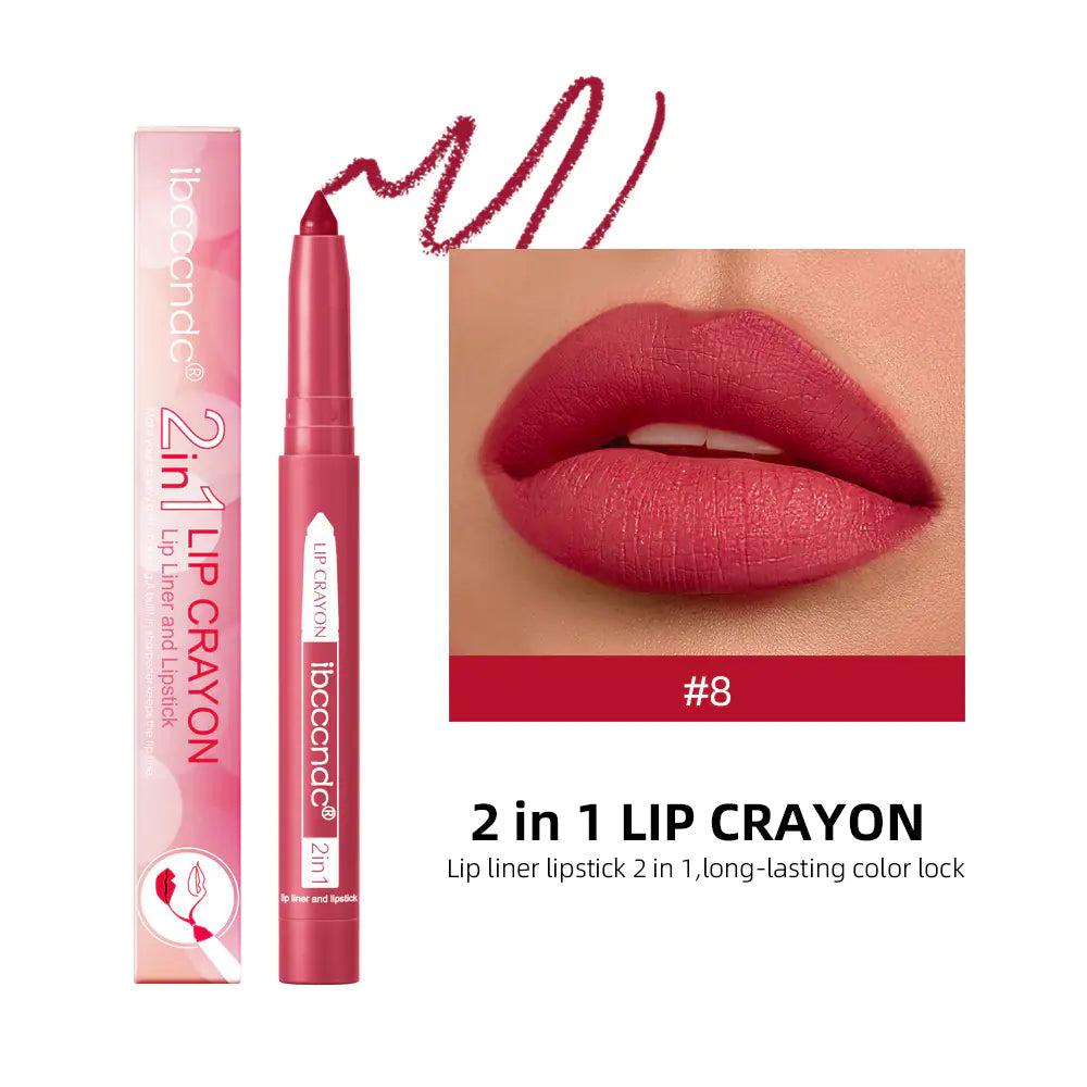 Long Lasting Waterproof Matte Lip Liner Duo
