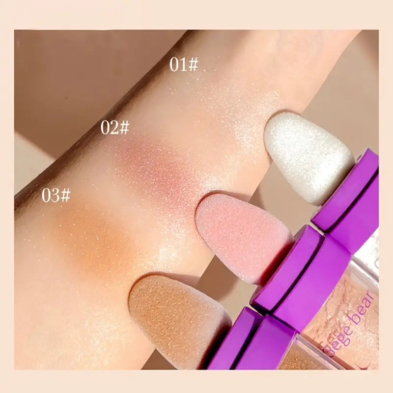 3-Color Pearlescent Highlighter Powder for Face & Body
