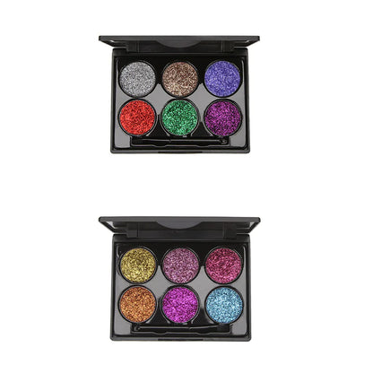 Dnm 6-Color Pearlescent Glitter Eyeshadow Palette
