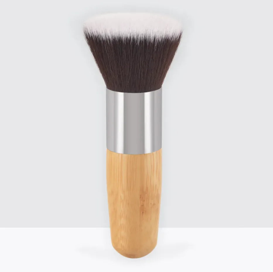Women's Flat Makeup Brush with Bamboo Handle