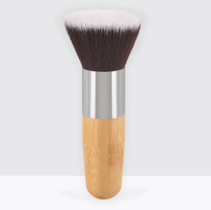 Women's Flat Makeup Brush with Bamboo Handle