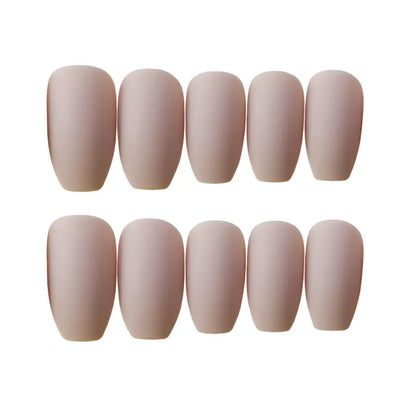 Nina 245 Ballet Khaki Matte Nail Set (24 Pieces)
