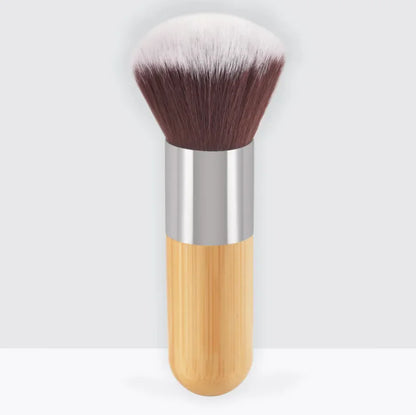 Women's Flat Makeup Brush with Bamboo Handle