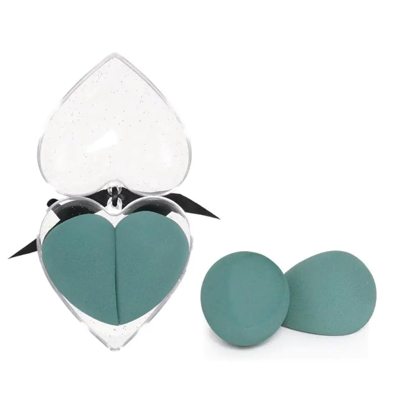 Makeup Sponge Set in Heart-Shaped Box with Tools