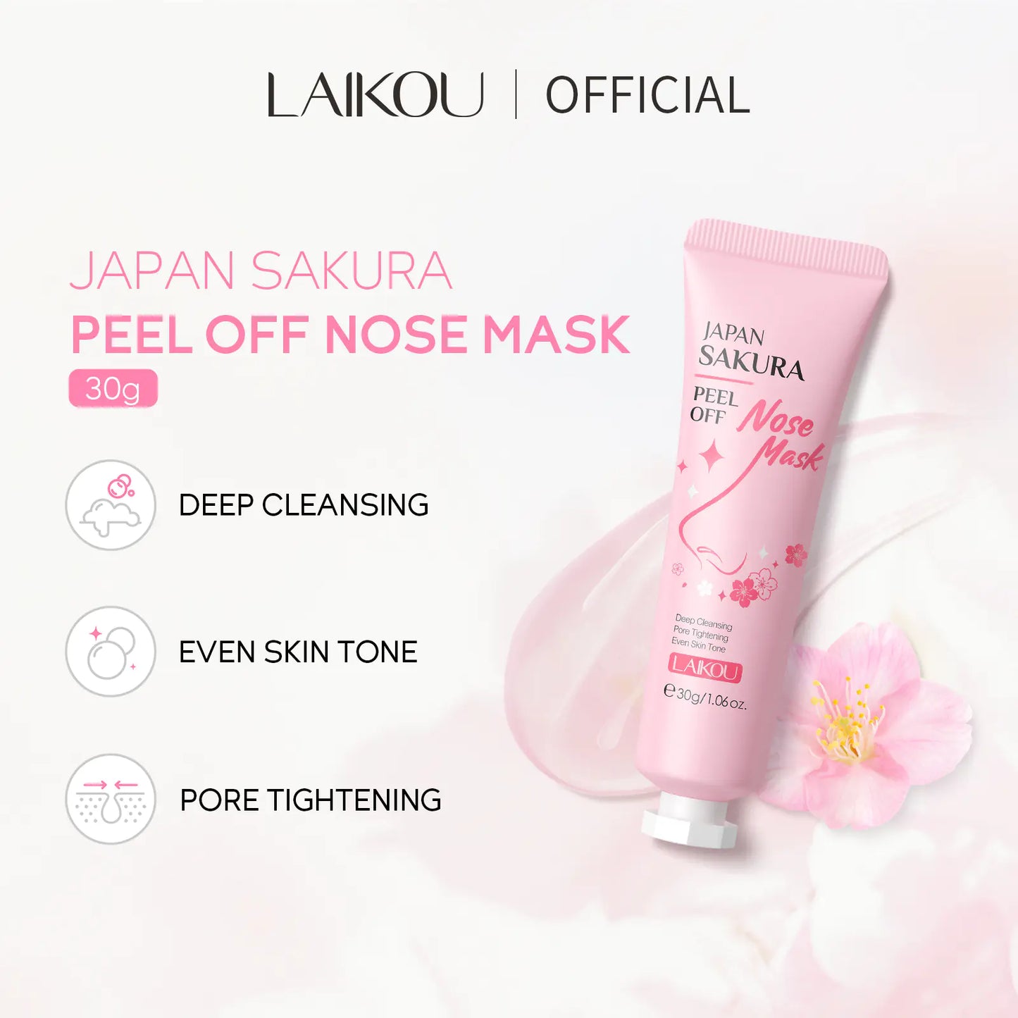 LAIKOU Cherry Blossom Peel-Off Nose Mask 30g