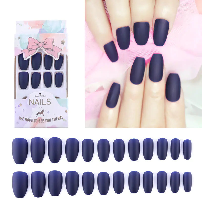 Ballet Red Matte Press-On Nails with Adhesive Gel