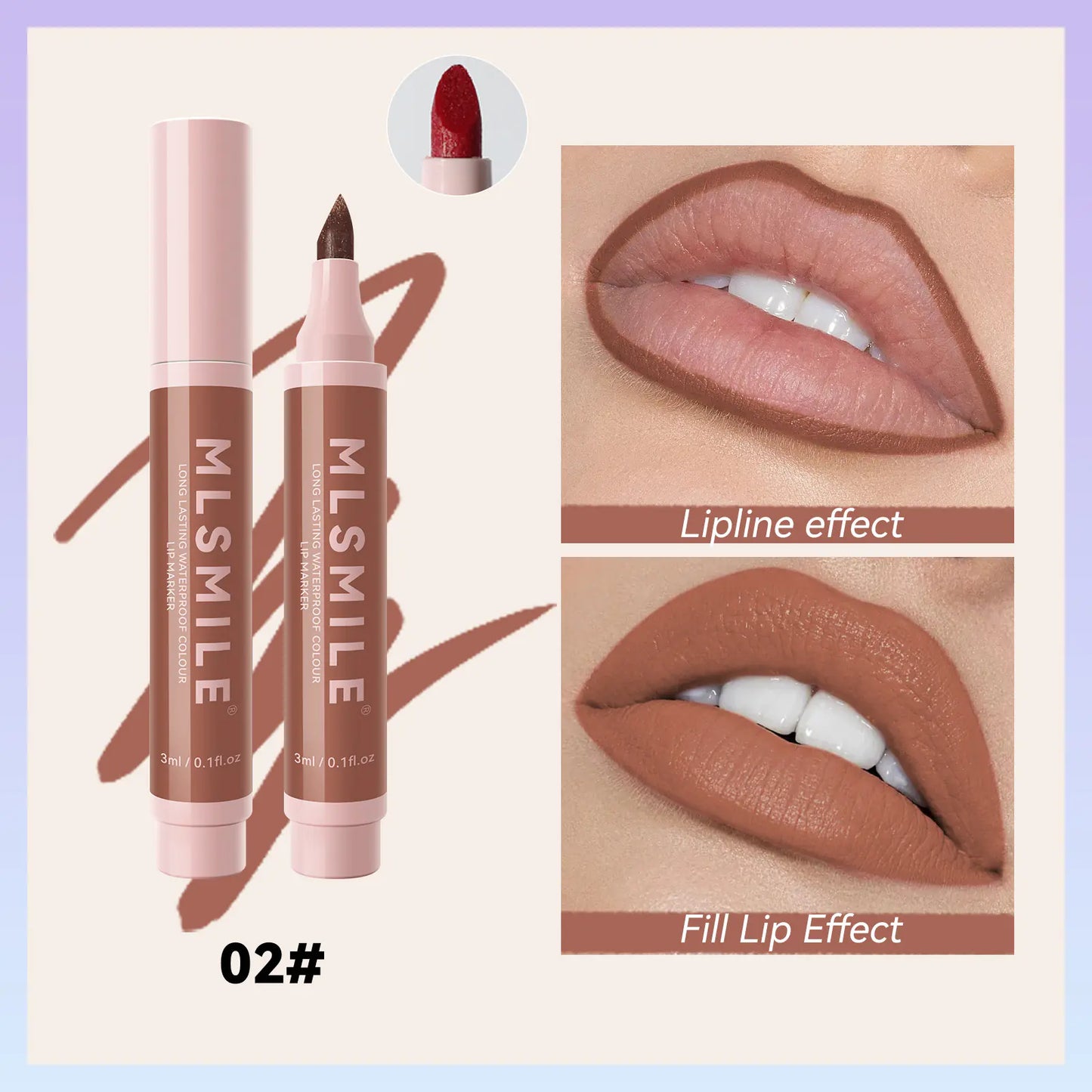 Waterproof Long-lasting Lip Liner and Lipstick Pencil