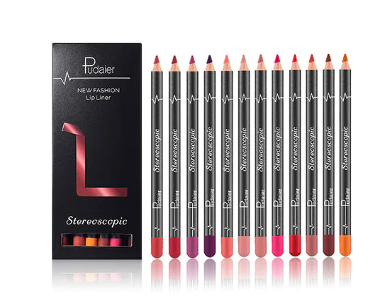 12 Color Waterproof Lip Liner in Nude Shades