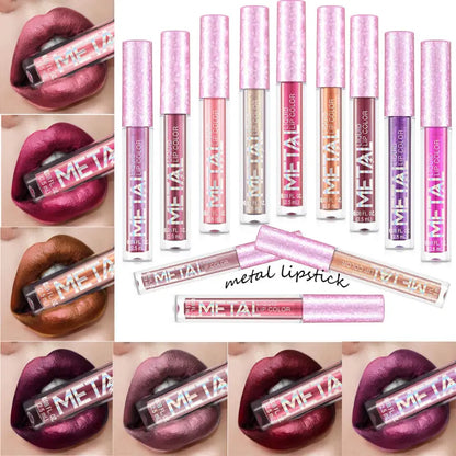 High-Pigment Lip Gloss Set: 12 Shimmer & Matte Shades
